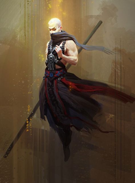 Monk: Guerriero Samurai, Heroic Fantasy, Psy Art, Male Character, Martial Artists, Wow Art, Fantasy Warrior, Arte Fantasy, Fantasy Rpg