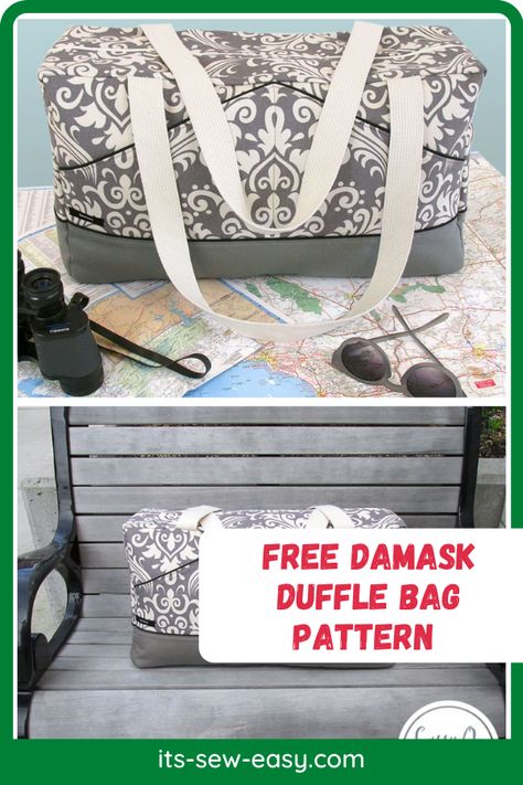 Diy Weekend Bag Pattern Free, Weekender Bag Sewing Pattern, Duffle Bag Patterns Free, Diy Duffle Bag Pattern Free, Overnight Bag Pattern, Duffle Bag Tutorial, Diy Duffle Bag, Duffle Bag Pattern, Duffel Bag Pattern