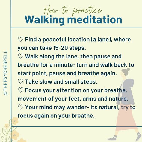 Psychology Charts, Mindful Walking, Health Consultant, Practice Meditation, Mindful Quotes, Soul Therapy, Relaxation Tips, Movement Meditation, Walking Meditation