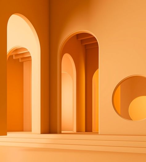 Light Pink Rooms, Colourful Armchairs, Futuristic Room, Orange Room, Pink Neon Lights, Orange Rooms, Interior Desig, Futuristic Background, Bright Rooms