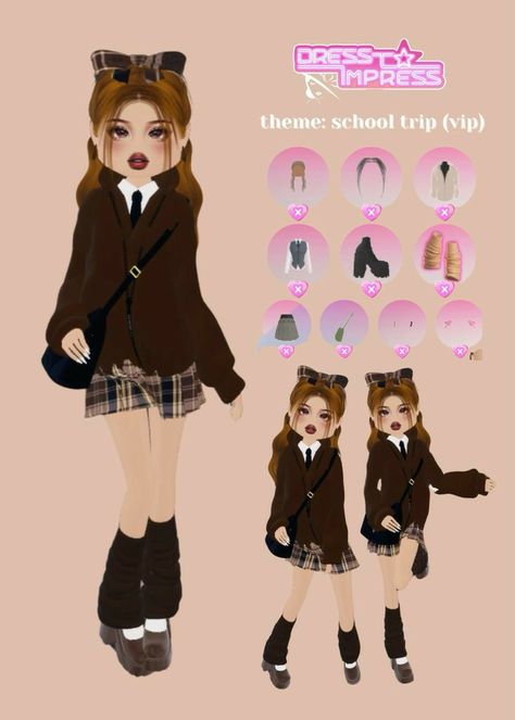 Dress To Impress Roblox Game Outfits Theme Back To School, Your Style Dress To Impress Outfit, Dti Outfits Back To School, High School Dress To Impress Outfit, Dti School Outfit Ideas, Dress To Impress School Outfit, Dress To Impress School Trip Theme, School Trip Dti Outfit, Dti Outfits School