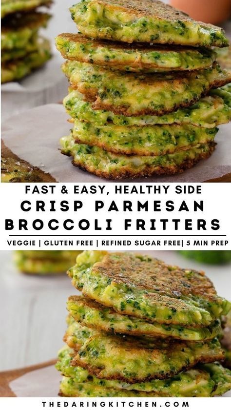 🥦 Easiest, Healthy Broccoli Fritters You can Make at Home | Vegetarian Check more at https://14fit.com/%f0%9f%a5%a6-easiest-healthy-broccoli-fritters-you-can-make-at-home-vegetarian Dinner Ideas With More Veggies, Recipes With Broccoli Healthy, Broccoli Parmesan Fritters, Food Recipes With Broccoli, Broccoli Burger Recipes, Tasty Broccoli Recipes, How To Make Veggies Taste Good, Broccoli Zucchini Recipes, Fried Veggies Recipes