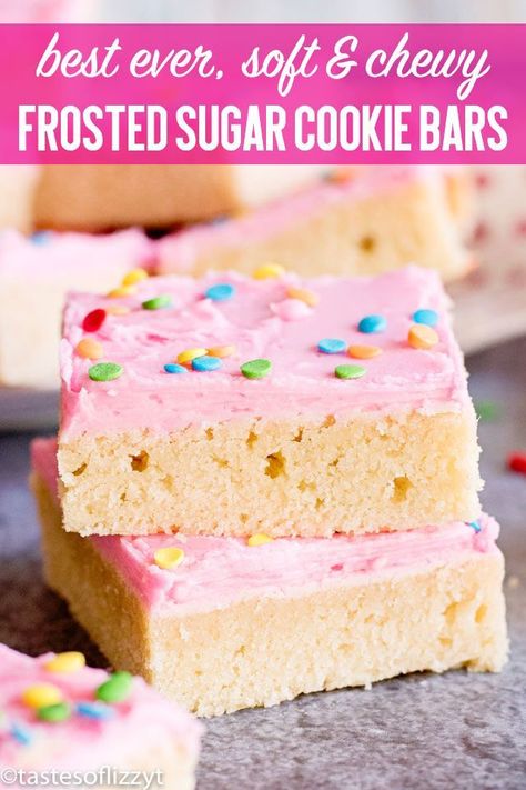 Gooey Desserts, Pudding Recept, Swig Sugar Cookies, Sugar Cookie Bar Recipe, Blondie Recipes, Easy Party Desserts, Cookie Bars Easy, Easy Bar Recipes, Chewy Sugar Cookies