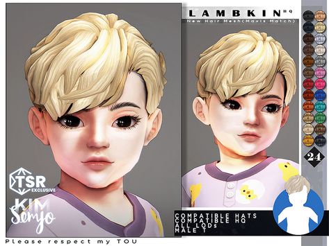 The Sims Resource - TS4 Toddler Hairstyle_Lambkin(Maxis Match) Toddler Hair Sims 4 Cc Boy, Sims 4 Cc Infant Hair Male, Butterfly Hairstyle, Toddler Hairstyles Boy, Sims 4 Cc, The Sims 4 Pc, All Hairstyles, Sims 4 Toddler, Toddler Hair