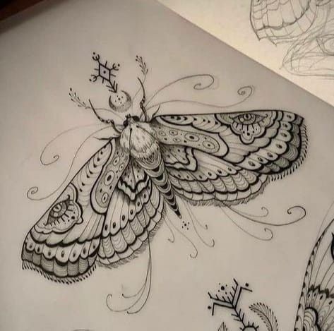 Moth Tattoos For Women, Butterfly Mandala Tattoo, Moth Tattoo Design, Hand And Finger Tattoos, Sweet Tattoos, Cat Tattoo Designs, Moth Tattoo, Leg Tattoos Women, Indian Tattoo