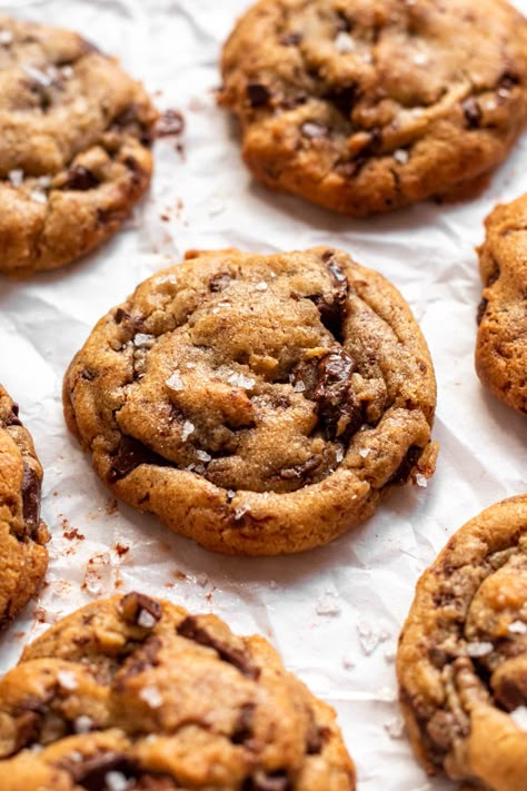 Small Batch Chocolate Chip Cookie Recipe, Small Batch Chocolate Chip Cookies, Small Batch Cookie Recipe, Mini Chocolate Chip Muffins, Desserts With Chocolate Chips, Small Batch Cooking, Small Batch Cookies, Salted Chocolate Chip Cookies, Brown Butter Chocolate Chip Cookies