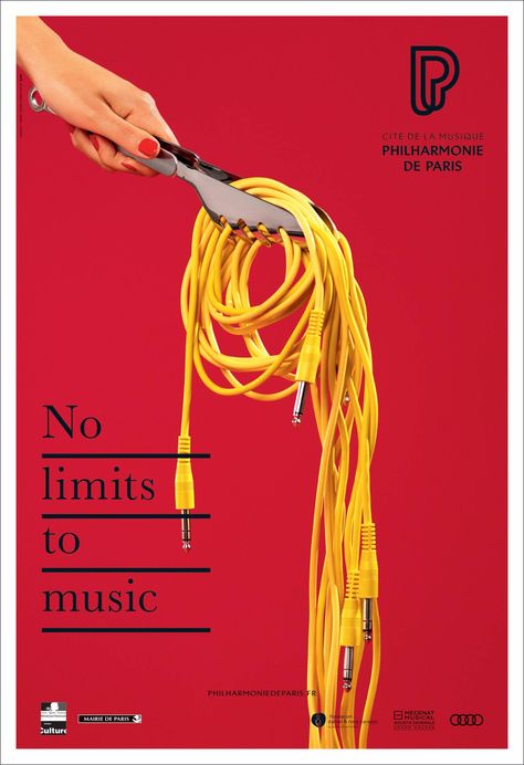 Philharmonie de Paris: No Limits • Ads of the World™ | Part of The Clio Network Music Advertisement, Event Poster Design Inspiration, Cool Poster Designs, Posters Conception Graphique, Minimalist Poster Design, Business Poster, Creative Advertising Campaign, Event Poster Design, Poster Design Inspiration