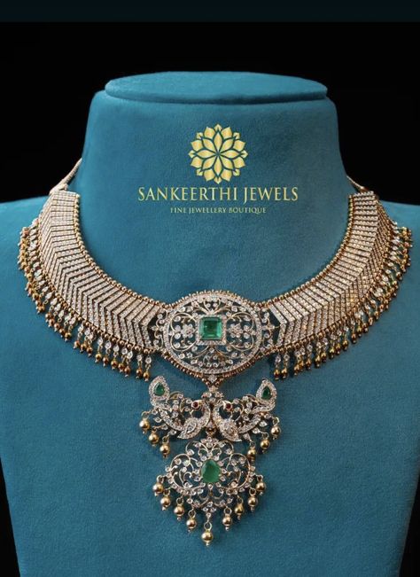 Om Prakash Jewellers, Tussi Necklace Diamond, Diamond Tussi Necklace, Tussi Diamond Necklace, Diamond Tussi, Tussi Necklace Gold, Tussi Necklace, Gold Choker Necklace Indian, Victorian Jewelry Necklace