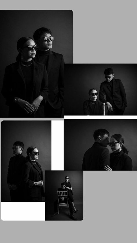 Black Outfit Prewedding, Foto Ala Mafia, Prewedding Tema Mafia, Black Prewedding Photo Ideas, Prewed Mafia Konsep, Black And White Prewedding, Black Outfit Couple Photoshoot, Mafia Couple Photoshoot, Prewedding Mafia