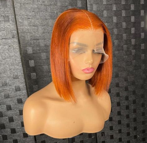 G.B.SLLC Ginger Orange 13x4 Transparent lace frontal wig 1b Hair, 12 Inch Hair, Ginger Hair Color, U Part Wigs, Deep Wave Hairstyles, Hair Bob, Colored Wigs, Lace Hair, Frontal Wig