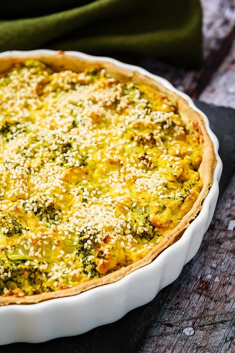 Vegan Broccoli Quiche, Vegan Quiche, Broccoli Quiche, Easy Quiche, Silken Tofu, Quiche Dish, Potato Wedges, Shortcrust Pastry, Pastry Dough