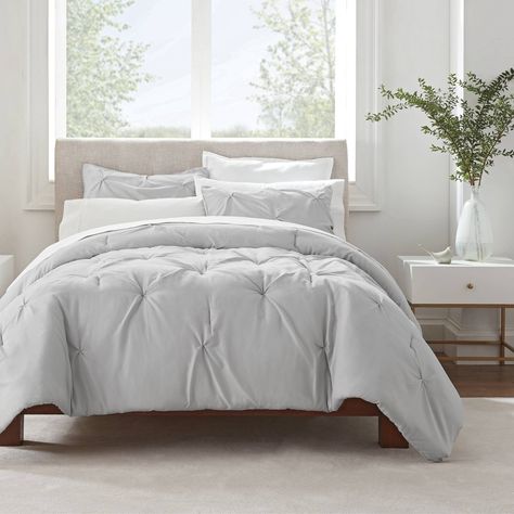 Safe. Comfortable. Stylish. Clean. Easy. Stay cozy, warm and safe, and do it all in style with Serta Simply Clean Pleated Comforter Sets. Perfect for everyday use in any room, on the couch, or on the road, and loaded full of special features, including both anti-microbial and stain resistant treatments, helping to keep your bed fresh and smelling clean all year round, these long-lasting comforter sets are a must-have for any bedroom. Size: Twin Extra Long. Color: Gray. Pattern: Solid. Clean Bed, Grey Comforter Sets, King Duvet Set, How To Clean Pillows, Twin Xl Comforter, King Comforter Sets, Queen Comforter Sets, Queen Comforter, King Comforter