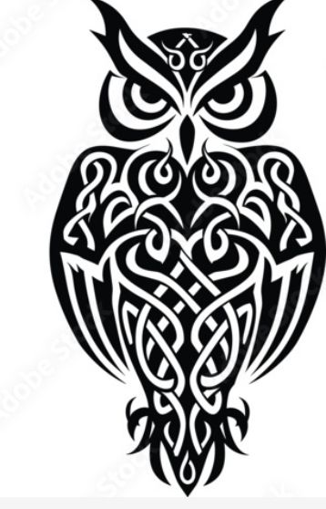 Engraving Style Tattoo, Celtic Owl Tattoo Design, Viking Chairs, Celtic Owl Tattoo, Celtic Symbolism, Deco Tattoo, Leg Band Tattoos, Celtic Owl, Celtic Animals