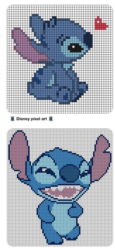 C2c Lilo And Stitch, Cross Stitch Stitch Lilo, Stitch Disney Pixel Art, Disney Stitch Cross Stitch Pattern, Lilo And Stitch Perler Bead Patterns, Lilo And Stitch Pixel Art, Stiches Dessin, Hama Beads Patterns Disney, Pixel Art Disney Stitch