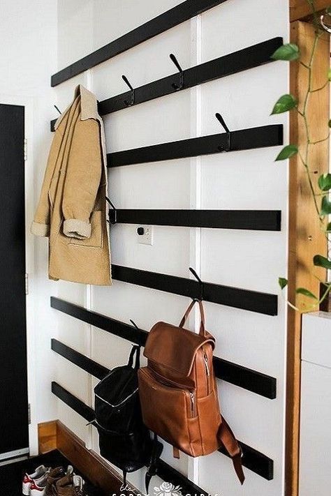 (paid link) Online shopping for Garment Racks from a great selection at Home & Kitchen Store. Vstupná Hala, Front Hallway, Diy Coat Rack, Diy Coat, Diy Shoe Rack, Home Office Inspiration, Need More Space, Hal Decor, Coat Closet