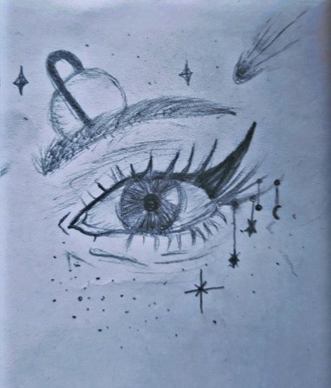 Space Eyes drawing Space Eye Drawing, Space Eyes, Aesthetic Sketches, Eyes Sketch, Eye Sketch, Sketches Doodles, Eyes Drawing, Cute Doodles Drawings, Doodles Drawings