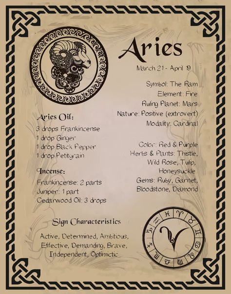 Aries Book Of Shadows, Herbs For Aries, Witchcraft Websites, Arte Aries, Aries Aesthetic, Aries Zodiac Facts, Aries Astrology, Signs Astrology, Witch Spirituality