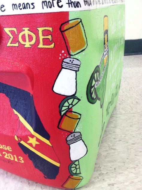 Tequila sigma phi epsilon SPE sigep cooler side alcohol Frat Cooler Sides, Tequila Frat Cooler, Frat Cooler Corners, Pike Cooler Ideas Fraternity, Pike Cooler, Sigep Cooler, Sae Fraternity Cooler, Sigma Phi Epsilon Cooler, Painting Coolers For Guys Fraternity