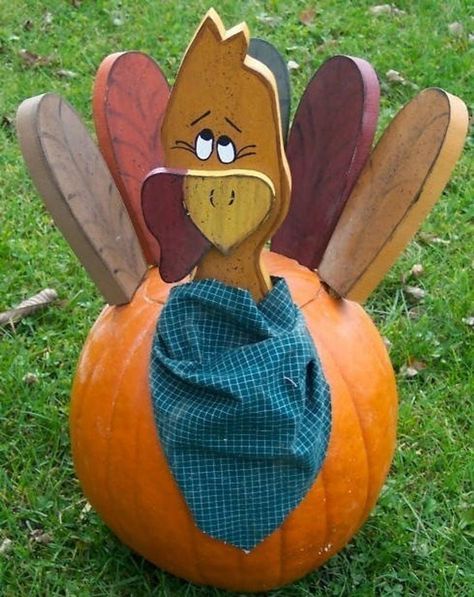 Wood Turkey Parts for making Pumpkins into Thanksgiving | Etsy Making Pumpkins, Wood Turkey, Thanksgiving Wood Crafts, Wooden Turkey, Thanksgiving Turkeys, Thanksgiving Decorating, Wood Projects For Kids, Turkey Crafts, Thanksgiving Decorations Diy