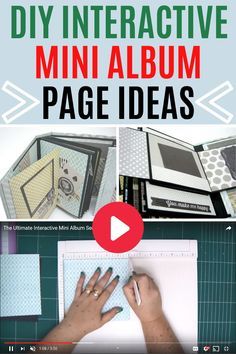 Interactive Pages For Mini Albums, Interactive Mini Album Pages Ideas, Scrapbook Tutorial Step By Step, Mini Album Page Ideas, Scrapbook Mini Albums, Mini Album Tutorials, Diy Mini Album Tutorial, Mini Album Pages, Scrapbook Albums Tutorial