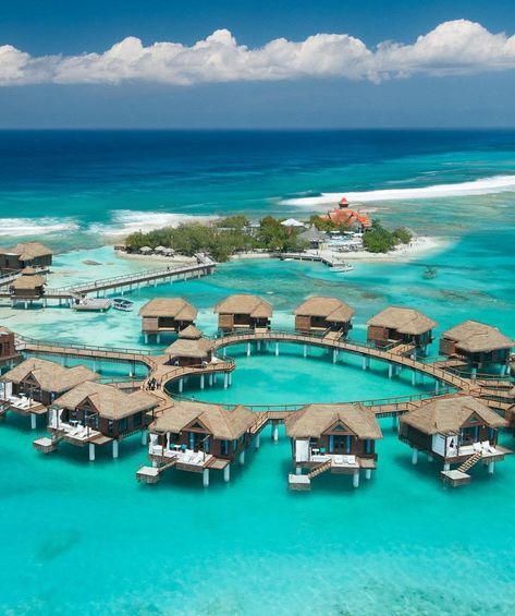 Jamaica Resorts, Caribbean Resort, Sandals Resorts, Overwater Bungalows, Tropical Resort, Caribbean Vacations, Romantic Getaway, Montego Bay, Inclusive Resorts