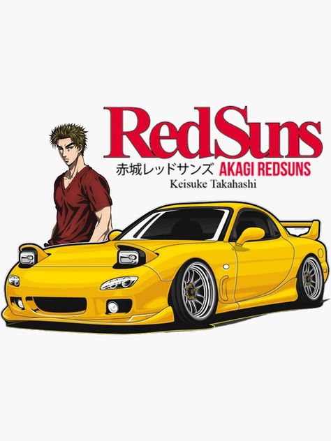 "Redsuns Keisuke takahashi " Sticker by MOTOSHIFT | Redbubble Initial D Keisuke Takahashi, Keisuke Takahashi, Wangan Midnight, Typography Shirt Design, Jdm Wallpaper, Car Vector, Photo Logo Design, Car Wallpaper, Initial D