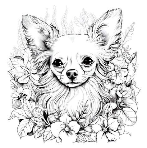 Long Hair Chihuahua Drawing, Chihuahua Drawing, Long Hair Chihuahua, Chihuahua Tattoo, Long Haired Chihuahua, Atc Cards, Chihuahua Dogs, Dog Drawing, Hair Art