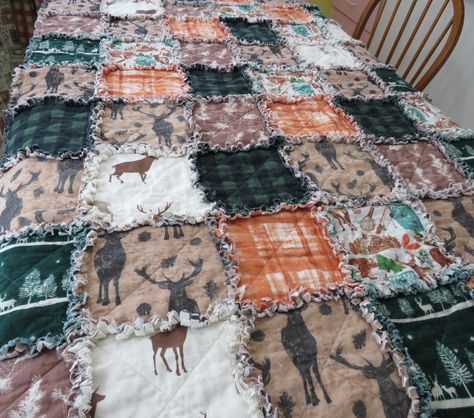 Western Rag Quilt, Wilderness Cabins, Rag Quilts, Country Women, Rag Quilt, Craft Sale, Throw Quilt, Bat, Deer