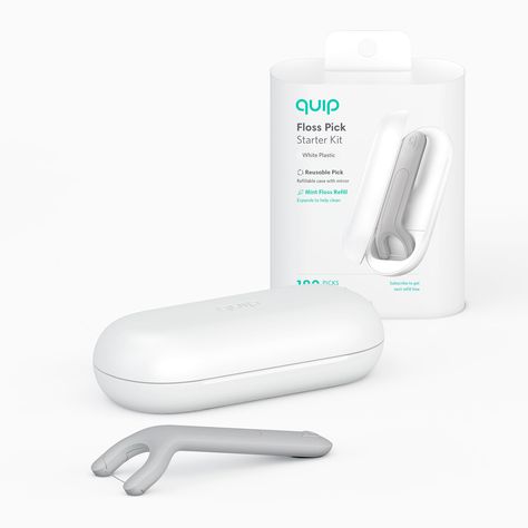 quip Refillable Floss Pick, Reusable Pick + Preloaded Dispenser, White Plastic, Mint - Walmart.com Bright Nail Designs, Dental Floss Picks, Wishlist Ideas, Bathroom Stuff, American Dental Association, Floss Picks, Dental Braces, Toothbrush Case, Neutrogena Makeup