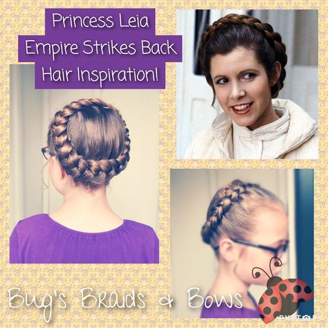 I love dutch crown braids!! This style is also perfect for a Princess Leia Empire Strikes Back costume 💕 #bugsbraidsandbows Leia Braid Crown, Leia Empire Strikes Back, Braid Crown Tutorial, Crown Tutorial, Crown Braids, Braid Crown, Empire Strikes Back, Crown Braid, Princess Leia