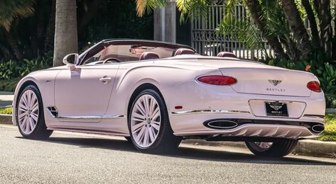 Pink Bentley, Bentley Convertible, Bentley Mulliner, Pink Convertible, Luxury Car Brands, Bentley Car, Blue Sage, Continental Gt, Bentley Continental Gt