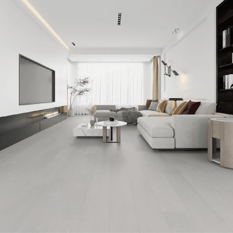 Glossy Varnished - 8mm High Gloss Laminate Flooring - White Gloss Laminate Modern Laminate Flooring Living Room, Laminate Living Room, Modern Laminate Flooring, Low Budget Living Room, Home Flooring Ideas, Grey Flooring Living Room, Lounge Designs, White Laminate Flooring, Grey Laminate Flooring