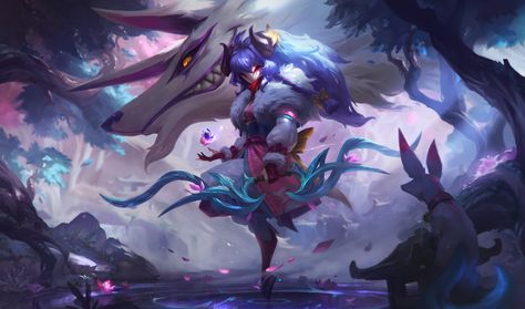 Spirit Blossom Kindred, League Of Legends Live, Baka To Test, League Of Legends Art, League Of Legends Fanart, Evelynn League Of Legends, Spirit Blossom, League Legends, Xayah And Rakan