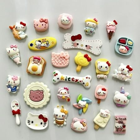 Material: Resin Origin: Mainland China Size: Magnet random KT cat 5 pieces. Cute Polymer Clay Magnets, Cute Clay Magnets, Air Dry Clay Magnets, Hello Kitty Resin, Clay Magnet Ideas, Polymer Clay Magnet, Cute Magnets, Jewelry 3d, Brat Doll