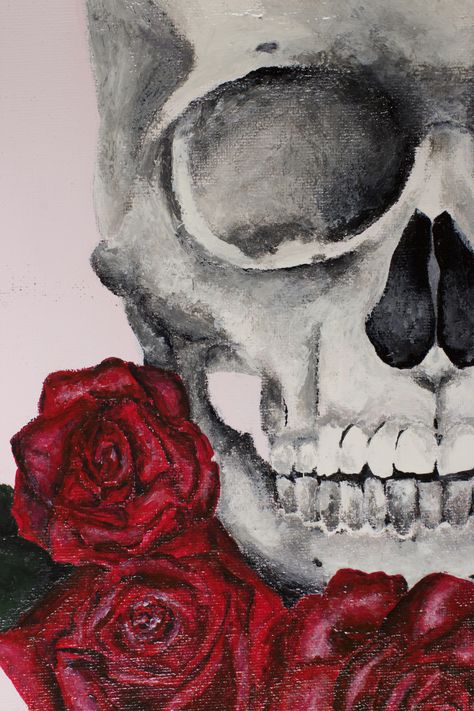 Skulls Painting, Painting Ideas Skull, Skull Painting Easy, Glow In Dark Painting, Skull Paintings, Skull Painting Ideas, Goth Painting Ideas, Skull Painting Ideas On Canvas, Skull Flowers Painting