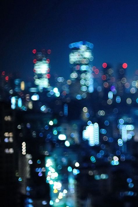 Blue City Lights, City Bokeh, City Lights Wallpaper, Bokeh Wallpaper, Nyc At Night, City View Night, Lights Wallpaper, Cityscape Wallpaper, Midnight City