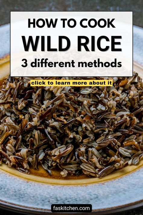 A close-up image of cooked wild rice in a rustic bowl, showcasing its fluffy texture and nutty grains. The rice is garnished with fresh herbs, adding a pop of color. The warm lighting enhances the inviting appearance of the dish, highlighting wild rice as a nutritious and versatile addition to any meal. How To Cook Wild Rice, Crock Pot Wild Rice, Vegetarian Rice Recipes, Rice In The Oven, Pressure Cooker Rice, Rice On The Stove, Rice Side Dish Recipes, Cooking Wild Rice, Grain Bowls