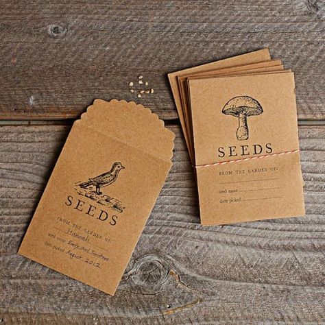 Interesting Packaging, Seed Packaging, Seed Bank, Corporate Identity Design, Seed Saving, Paper Packaging, Seed Packets, Brown Paper, Williams Sonoma