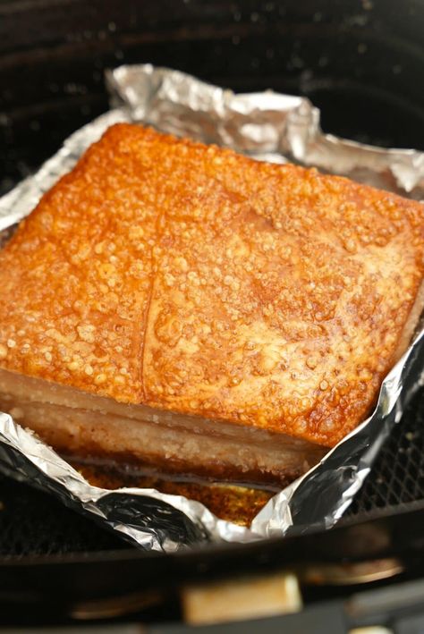 Air Fryer Crispy Pork Belly (SUPER CRISPY) - CJ Eats Recipes Chinese Pork Belly, Cj Eats, Pork Belly Recipes Crispy, Chinese Roast Pork, Fried Pork Belly, Filipino Foods, Pork Belly Recipes, Crispy Pork Belly, Roast Pork