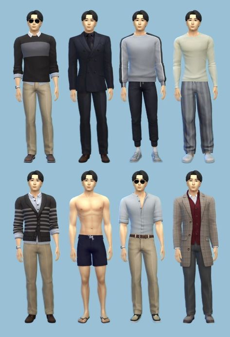 Male Sims 4 No Cc, Sims 4 Outfit Ideas No Cc Male, Male Sims No Cc, Sims 4 Base Game Outfits Ideas Men, Male Sims 4 Outfits No Cc, Sims Male Outfits, Sims 4 Without Cc, Sims 4 No Cc Outfits Men, Sims 4 Cc Lookbooks Clothing Male