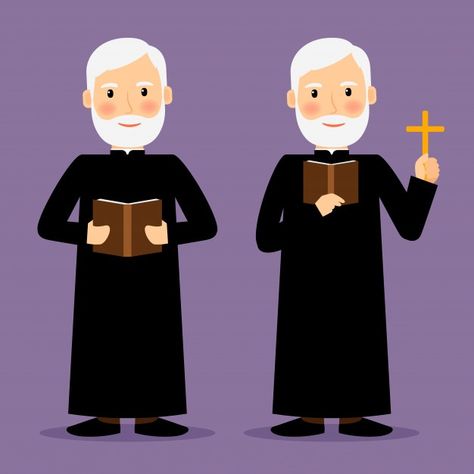 Pastor character with cross and bible is... | Premium Vector #Freepik #vector #people #books #design #man Cross And Bible, Violet Background, Vector People, Drawing Easy, Design Bundles, Easy Drawings, Premium Vector, Graphic Resources, Vault Boy