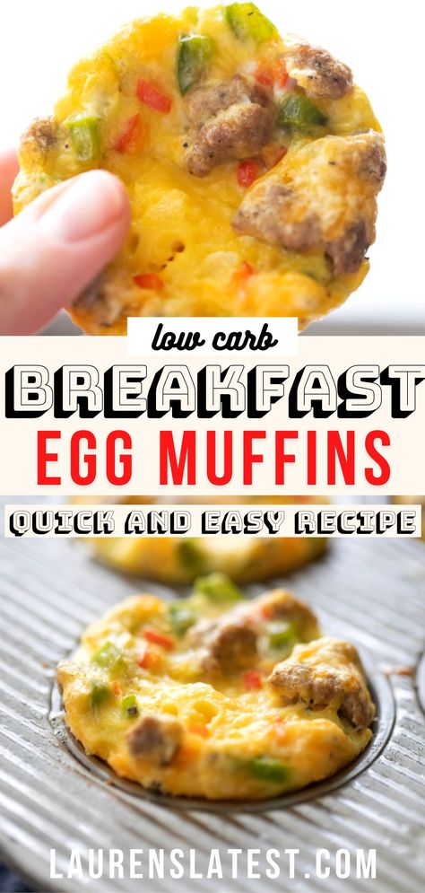 Healthy Egg Muffins, Low Carb Breakfast Muffins, Quick Low Carb Breakfast, Low Carb Egg Muffins, Egg Muffins Healthy, Breakfast Egg Muffins, Egg Muffins Recipe, Dinner Recipes Healthy Low Carb, Egg Muffins Breakfast