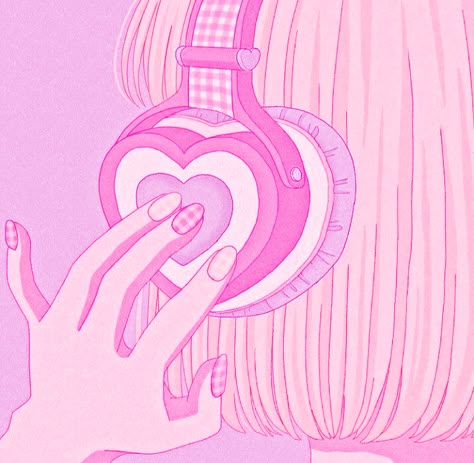 Kawaii Love Aesthetic, Music Pink Aesthetic, Pink Aesthetic Music, Girlypop Aesthetic, Pink Music Aesthetic, Pink Anime Aesthetic, Pink Music, Arte 8 Bits, Pastel Pink Aesthetic