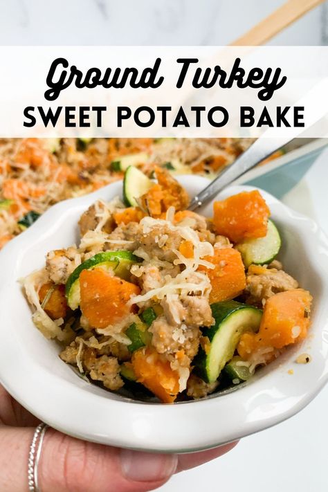 Ground Turkey Sweet Potato, Sweet Potato Bake, Ground Turkey Recipes Easy, Turkey Sweet Potato, Ground Turkey Recipes Healthy, Healthy Ground Turkey, Healthy Dinner Recipe, Potato Bake, Healthy Dinner Recipes Chicken