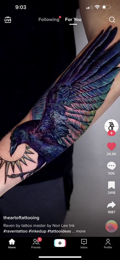 Raven Tattoo Feminine Arm, Lower Stomach Tattoos For Women, Crow Tattoo Design, Best Tattoo Ever, Inner Forearm Tattoo, Throat Tattoo, Beautiful Tattoos For Women, Men Tattoos Arm Sleeve, Crow Tattoo