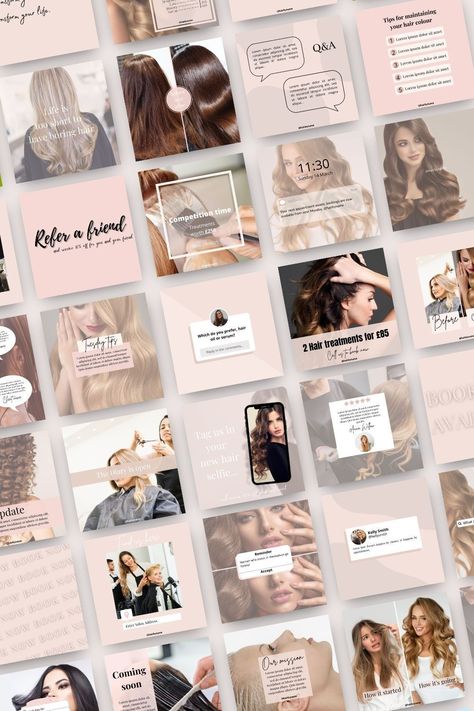 Hair Salon Ig Feed, Hairdresser Feed Instagram, Hair Salon Instagram Feed Ideas, Hair Brand Instagram Feed, Beauty Salon Instagram Posts, Hair Instagram Feed, Beauty Salon Instagram Feed, Hair Salon Instagram Posts, Hair Salon Instagram Feed