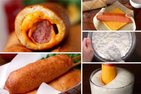 Ny Food, New York Food, Corn Dog, Hot Dog Recipes, Starters Recipes, Corn Dogs, Food Categories, Croquettes, Us Foods