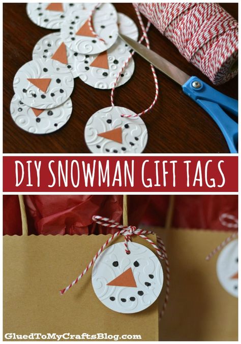 Home Made Gift Tags, Easy Christmas Gift Tags Handmade, Christmas Tag Ideas Diy, Easy Christmas Tags Handmade, Snowman Gift Tags Printable Free, Present Tags Diy, Diy Christmas Tags Handmade, Hana Ideas, Diy Gift Tags Ideas