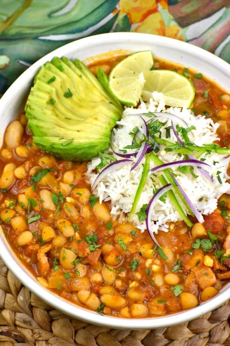 Peruvian Beans (Mayocoba Beans Recipe) Vegetarian Peruvian Recipes, Mayocoba Beans Recipes Instant Pot, Mayo Coba Beans Recipes, Bolivian Food Recipes Easy, Peruvian Lentils Recipes, Peruvian White Beans Recipe, Mayacoba Bean Recipes, Epazote Recipes, Mayacoba Beans