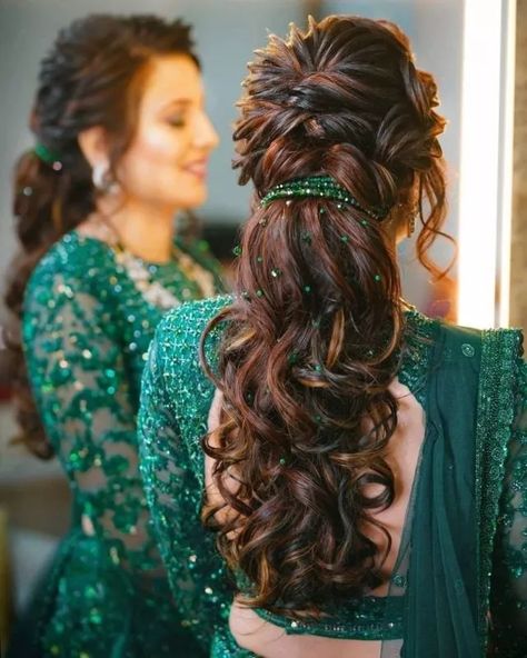 #Trending - Brides In Playful Ponytails Are Setting #BridalHairGoals! | WedMeGood Short Hair Afro, Reception Hairstyles, Bridal Ponytail, Hairstyles For Gowns, Engagement Hairstyles, Bridal Hairdo, Bridal Hair Buns, Indian Wedding Hairstyles, Braided Hairstyle